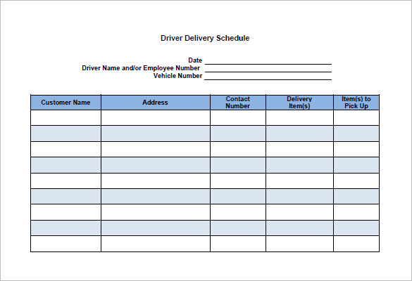 Driver route sheet