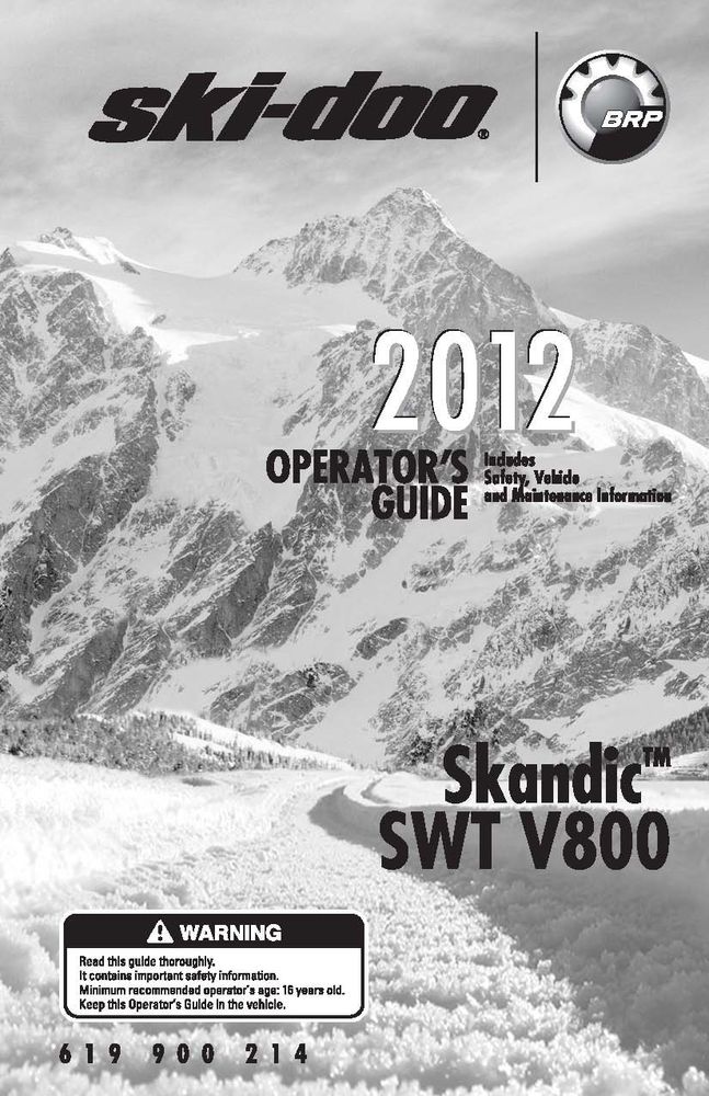 2013 Ski Doo Owners Manual